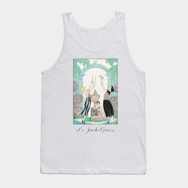 Vintage French Fashion Illustration - Le jeu de graces Tank Top by thecolddots